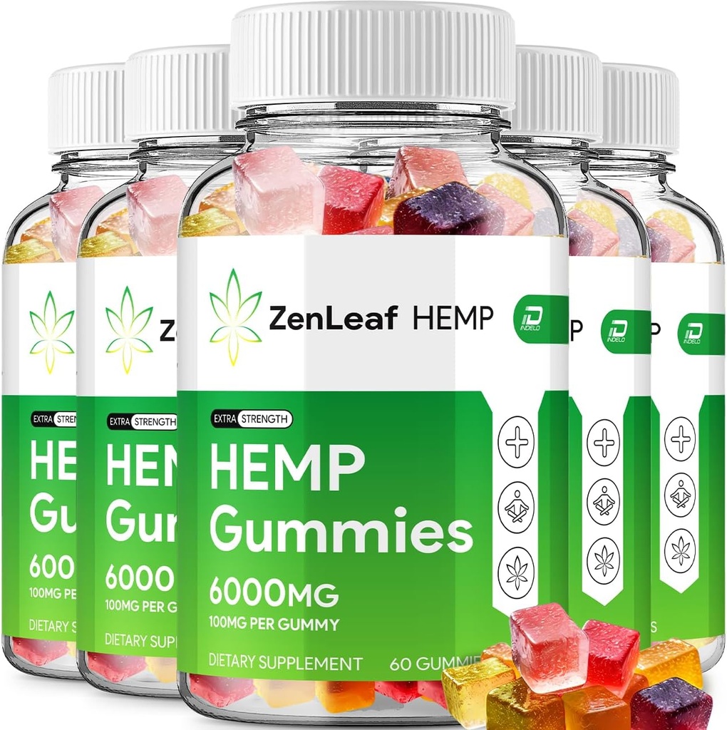 Gummies de chanvre Zen Leaf - avec extrait de graines de chanvre Gummies de chanvre ZenLeaf Supplément à base de plantes Tinnitus, soutien à la santé et au bien-être, tout naturel Gummy de chanvre Zen Leaf (5 Pack - 300 Gummies)