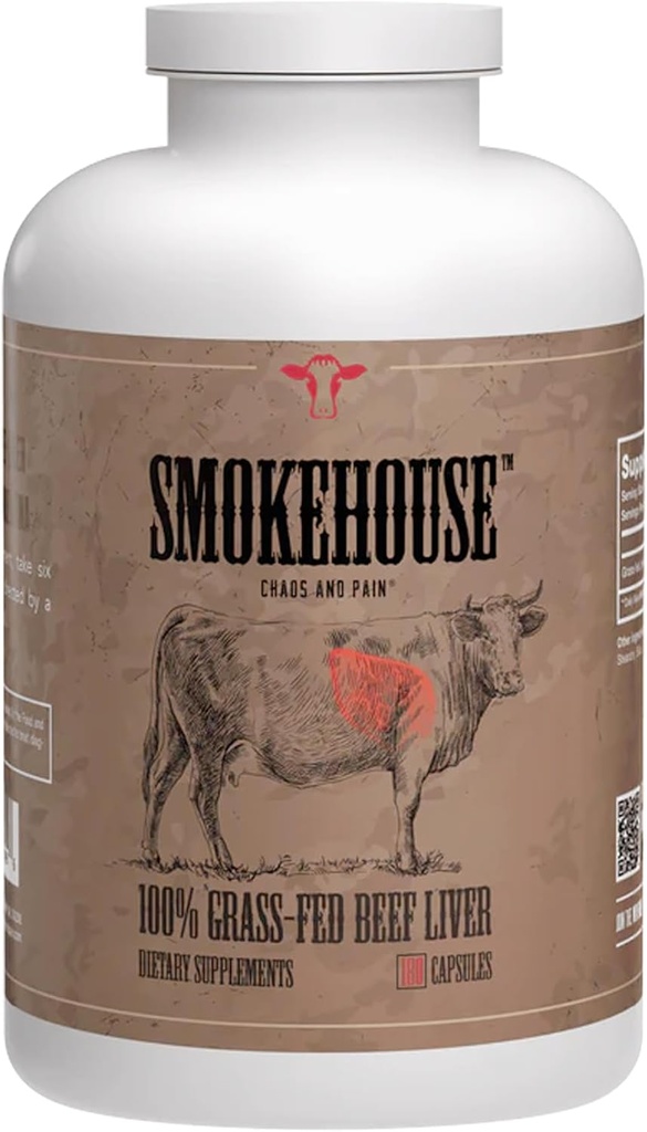 Grass-Fed Desiccated Beef Liver Capsules, Supports Energy Production, Full Body Wellness, Detoxification and Digestion, as Well as Immunity – Non-GMO 180 Capsules