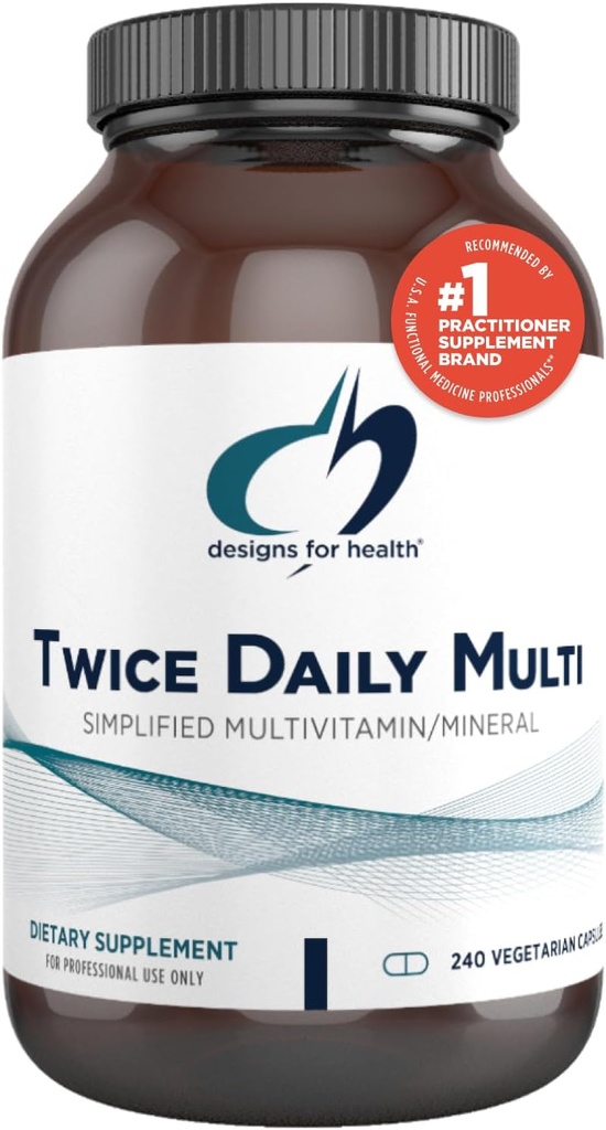 Designs for Health Methylated Multivitamin for Women & Men - Twice Daily Multimineral Supplement & Multivitamin Without Iron + Methylated B12 and Folate, Vitamin C, K, D, E + More (240 Capsules)