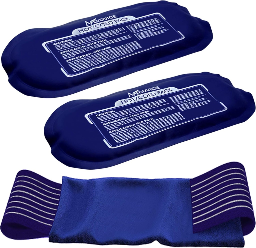Pochettes de glace chaudes et froides réutilisables pour blessures, douleurs articulaires, douleurs musculaires et inflammation du corps - Enveloppes de gel réutilisables - réglables et flexibles pour les genoux, le dos, les épaules, les bras et les jambes