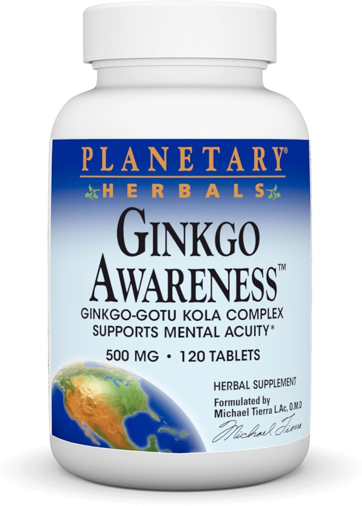 Comprimés de sensibilisation au ginkgo, 120 comtes