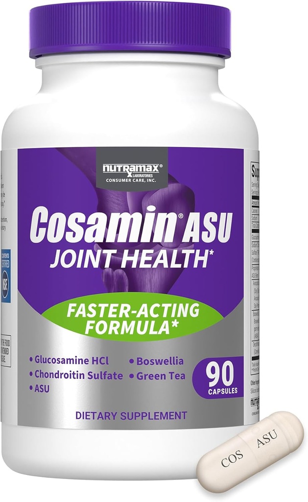 Cosamin Nutramax Laboratories ASU Joint Health Complement avec Glucosamine, Chondritine et ASU pour les hommes et la santé des femmes, 90 Capsules