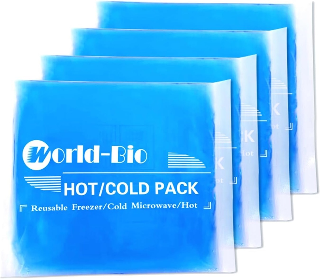 Gel Soft packs de glace souples pour blessures, pack froid réutilisable, compresseur froid chaud pour douleurs articulaires et musculaires, récupération chirurgicale, inflammation, gonflement, visage, tête, poignet, blessure à la cheville et à la peau, 4 pack-5.1"x6.3"