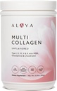 Alaya poudre multicollagène - Type I, II, III, V, X poudre hydrolysée de peptides de collagène avec MSM + GC (non aromatisé) (40 portions)