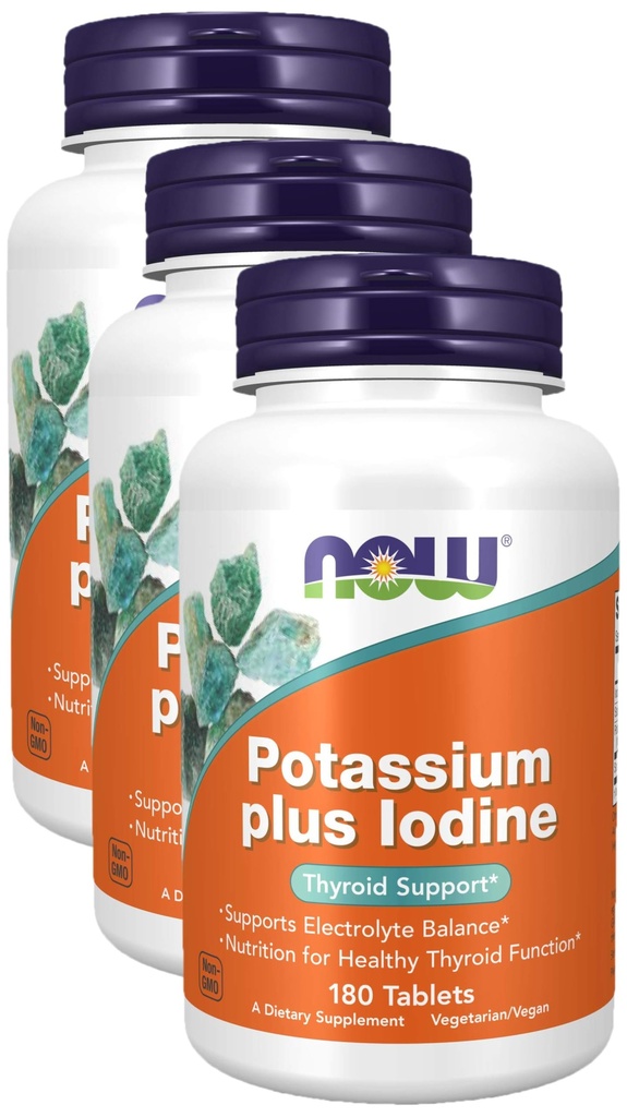 Nourriture Potassium Plus Iodine, 180 comprimés (paquet de 3)