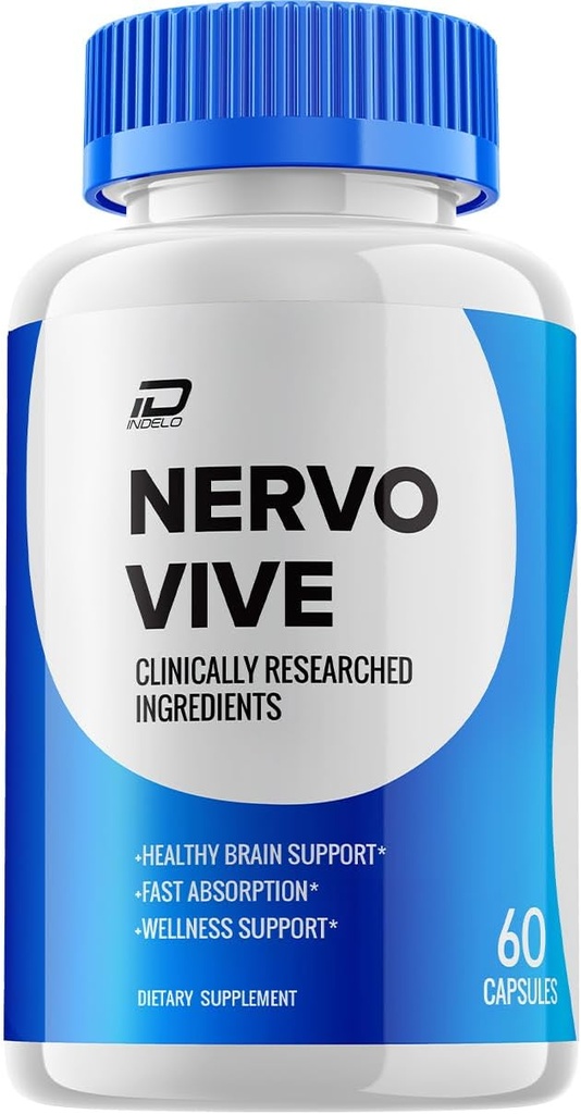 Nervo Vive Gélules Supplément Cerveau – NervoVive Formule de force maximale naturelle pour la mémoire améliorée et les pilules de focus, le soutien et les critiques de Vive Nervo (1 Pack – 60 Capsules)