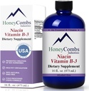 HoneyCombs Vitamine B3 Supplément Niacine gouttes liquides - Haute puissance Vitamine B3 gouttes liquides pour les hommes et les femmes - Maintenir le système digestif, la peau, la langue, l'énergie et plus - Vegan Niacine goutte (16 Fl oz)