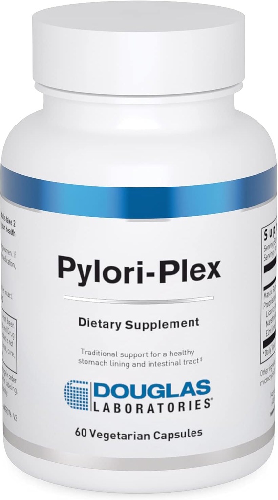 Douglas Laboratories Pylori-Plex - Pour le doublage de l'estomac et le soutien de l'IG* - Avec Gum mastique, racine de réglisse, racine de marshmallow et orme de slipperie - Supplément DGL - 60 capsules végétariennes