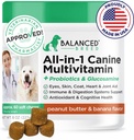 Suppléments de vitamines pour chiens fabriqués aux États-Unis de race équilibrée Multivitamines pour chiens Probiotiques Glucosamine Chondritin Chien Huile de saumon Coat Immune Supplément pour chiens seniors NonOGM