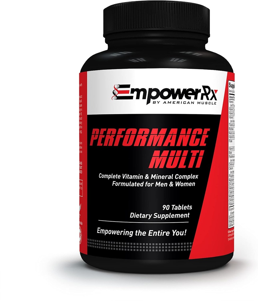 Multivitamine de performance EmpowerRx pour le soutien immunitaire, l'énergie accrue, maintenir la santé osseuse riche en vitamine B12 et vitamine D - pour les hommes et les femmes (60 capsules)