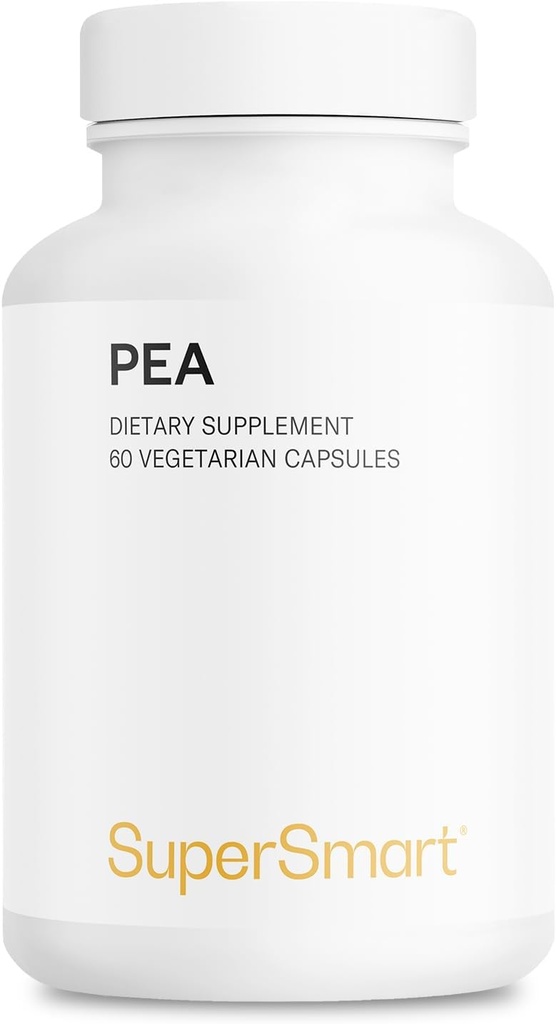 Supersmart - Supplément de pois à 99 % 1200 mg par jour (breveté) - OptiPEA PalmitoylEthanolAmide - Sans OGM et sans gluten - 60 capsules végétariennes