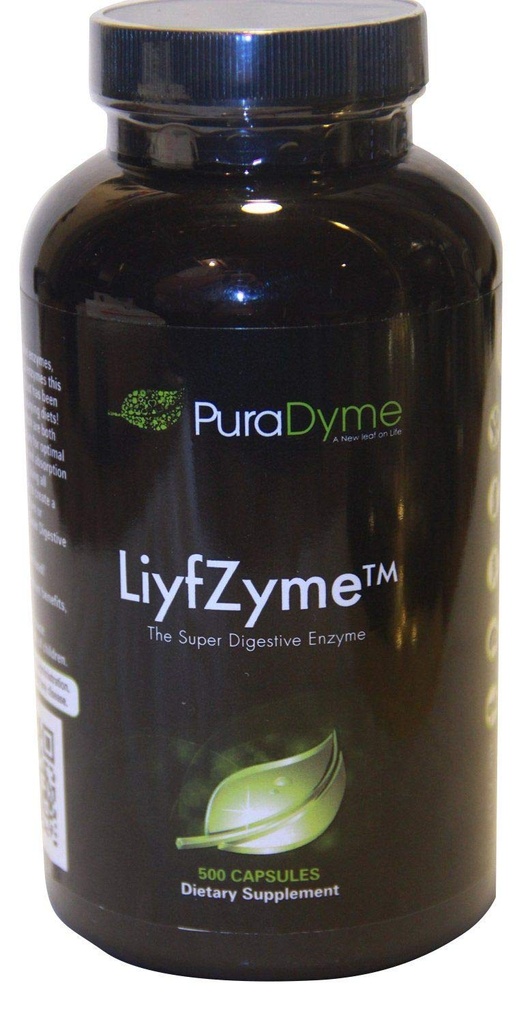 PuraDyme LiyfZyme Digestion à base de plantes et supplément alimentaire - 500 Capsules de Veggie. par Lou Corona