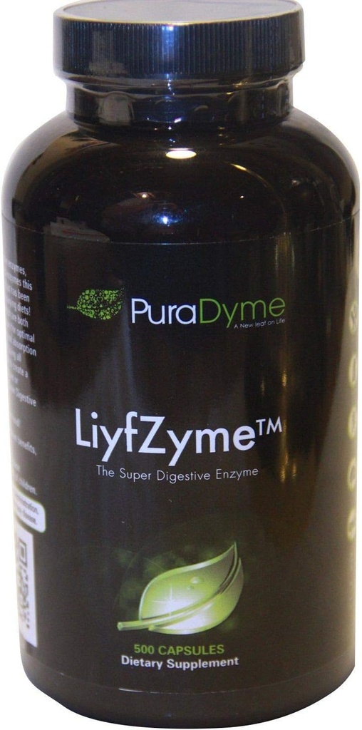 PuraDyme LiyfZyme Digestion à base de plantes et supplément alimentaire - 500 Capsules de Veggie. par Lou Corona