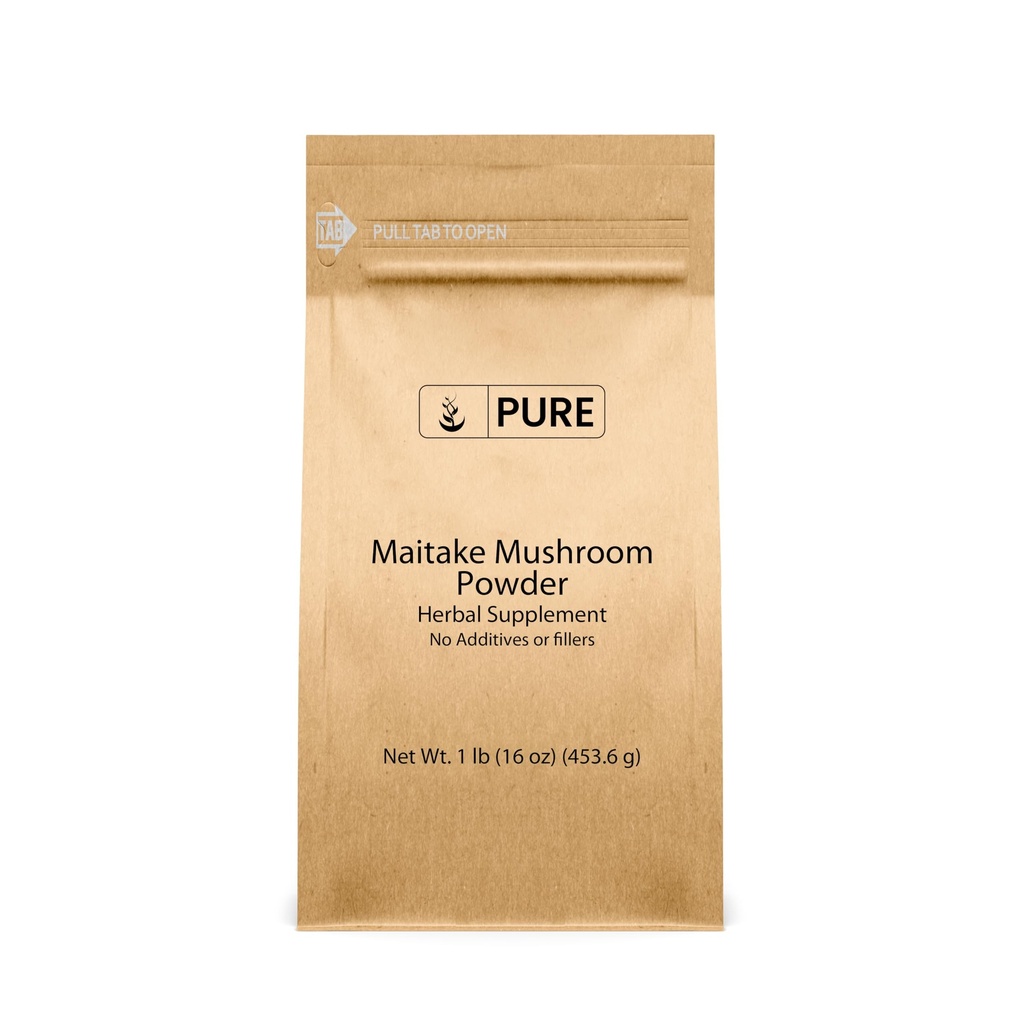 Ingrédients originaux purs Maitake Poudre de champignons (1lb) Hen-of-The-Woods, Non-OGM, Vérifié en laboratoire.