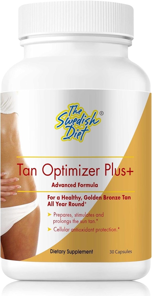 Tan Optimizer Plus+ – Tannage sans sucre et supplément santé de la peau avec Beta Carotène, L-Tyrosine, Collagène et Antioxydants pour la peau radiante et le soutien immunitaire – 30 capsules
