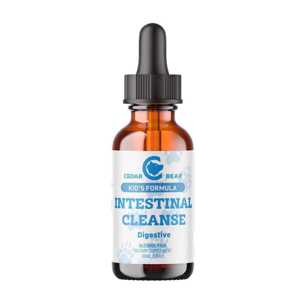 Ours cèdre - Nettoyage intestinal pour les enfants, supplément à base de plantes liquides pour le nettoyage détox et digestif aux herbes naturelles, gouttes de nettoyage sans alcool pour les enfants, 1 fl oz / 30 ml