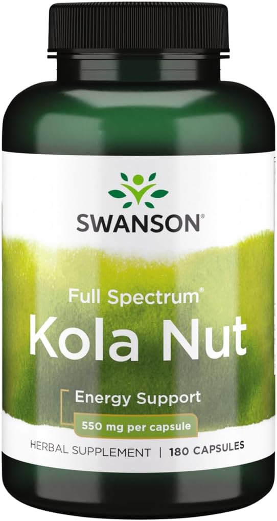 Swanson Full Spectrum Kola Nut Energy Support de performance physique 550 Milligrammes 180 Capsules