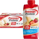 Premier mélange de protéines, fraises et crème, 30 g de protéines, 11 fl oz, boîte de 12 (paquets de mai Vary)