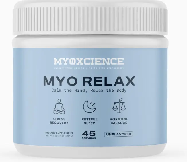 MYOXCIENCE Myo Détendez-vous et calmez-vous Myo-Inositol, L-Theanine, Taurine, Magnésium et GABA.