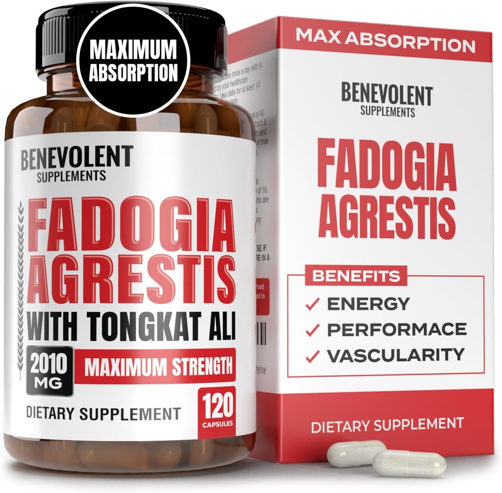Fadogia Agrestis 1500mg [Pureté la plus élevée] + BioPerine® pour supplément d'absorption élevée avec Tongkat Ali - Augmenter la résistance, la croissance musculaire maigre et la récupération, stimule la 3ème partie testée 120 capsules