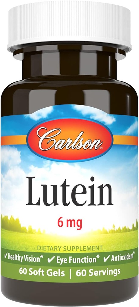 Carlson - Lutéine, 6 mg, Vision saine et fonction oculaire, Antioxydant, 60 softgels