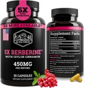 Forêt Noire 5X Berberine un supplément dihydroberbérine (Super Berberine maintenant 5X plus efficace que la Berberine régulière HCL) Meilleur dihydroberbérine avec Ceylan Cannamon - similaire à Berberine Phytosome