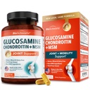 Glucosamine Chondroïtine MSM Supplément de soutien conjoint - Collagène Peptides, Turmeric et Ginger, Acide hyaluronique, Glucosamine Chondroïtine Sulfate pour le confort articulaire - Sans gluten, sans OGM, 180 capsules