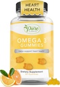 Pure By Nature Omega 3 Gummies pour les adultes et les enfants, Omega 3 suppléments acides gras avec Omega 3 6 9 pour le soutien circulatoire, sans huile de poisson orange saveur Omega Gummies, 60 jours d'approvisionnement (60 comte)