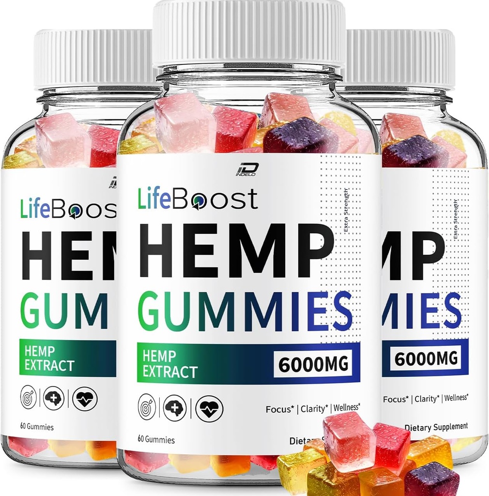 Gummies de chanvre Life Boost - avec extrait de chanvre Gummies de chanvre LifeBoost Supplément à base de plantes Tinnitus, soutien à la santé et au mieux-être, Gummy de chanvre All Natural Life Boost (3 Pack - 180 Gummies)