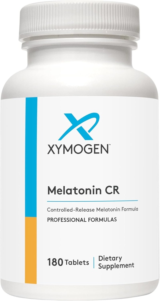 XYMOGEN Melatonin CR - Time Release Melatonin 5mg Supplement with Vitamin B6 - Nighttime + Immune Support - Biphasic Delivery Releases Quickly Then Steadily (180 Extended Release Tablets)