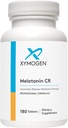 XYMOGEN Melatonin CR - Supplément de 5 mg de mélatonine à libération dans le temps avec vitamine B6 - Soutien nocturne + immunitaire - Livraisons biphasiques rapidement puis à libération prolongée (180 comprimés à libération prolongée)