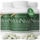MemNivia Cerveau Suppléments pour la mémoire et le focus de la formule de cellules souches à double âge avec Cognivia®, Bacopa, Saint Basile et Ginger.