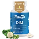 NewLife Naturals Supplément DIM 300mg pour les femmes et les hommes - Acné hormonal, pilules d'équilibre œstrogène, soulagement post-ménopause