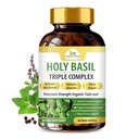 Organic Veda Holy Basil Capsules - Triple Complex Tulsi Leaf Supplement with Black Pepper Extract - Support Respiratory & Immune Health, Promotes Healthy Stress Response & Mood - 60 Vegan Capsules