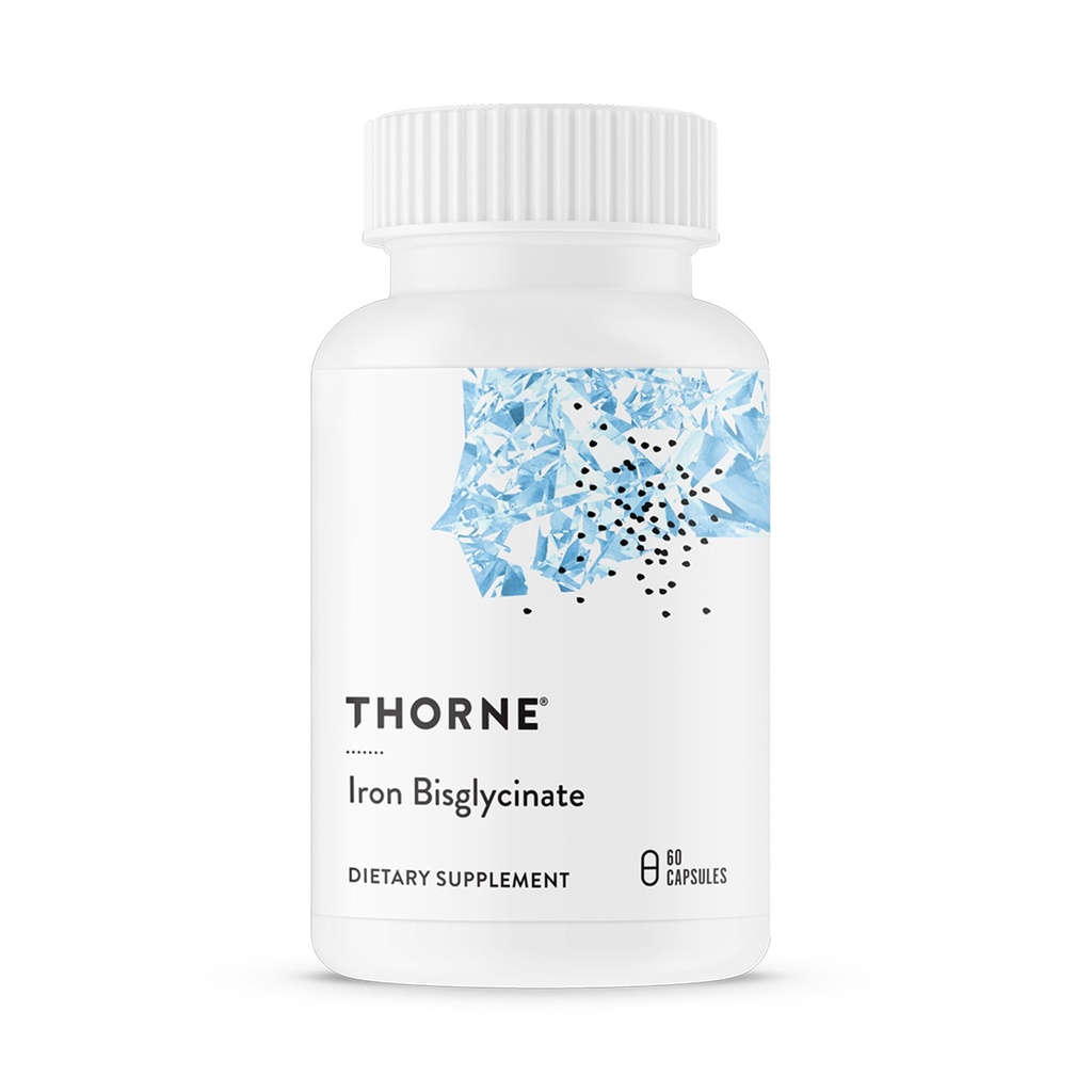 THORNE - Bisglycinate de fer - Supplément de fer de 25 mg pour une absorption accrue sans effets secondaires gastro-intestinaux* - NSF certifié pour le sport - Sans gluten - 60 portions