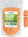 XPRS Nutra Taille 00 Capsules vides - 500 Compte Capsules vides de végétalien - Pilules vides végétariennes - Bricolage Capsules végétales Remplissage- Caps de pilules végétariennes (Peach)