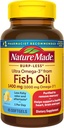 Nature Made Extra Strength Omega 3 Suppléments à l'huile de poisson, 1400mg, huile de poisson Omega 3 Suppléments comme esters d'éthyle pour le cœur en santé, cerveau, yeux, soutien de l'humeur, 45 Softgels, 45 jours d'approvisionnement