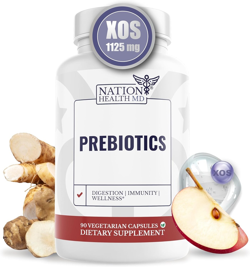 Prebiotics for Digestion, Immunity and Wellness - with Inulin from Jerusalem Artichoke and Chicory Root - Prebiotics for Women & Men, 90 Capsules