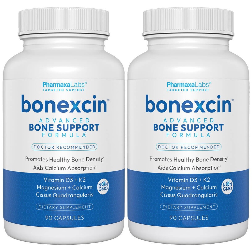 Formule avancée de soutien aux os – Calcium, magnésium, vitamine D3 & K2 – Supplément de densité et de force des os pour les femmes et les hommes – articulaire, ménopause et ostéoporose – 90 capsules (paquet de 3)
