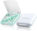 Small Pill Box, Travel Pill Case, Dtouayz Portable Medicine Organizer, Vitamin and Medication Dispenser, Cute Daily Pill Box for Purse or Pocket, Waterproof 4 Compartment Travel Pill Container