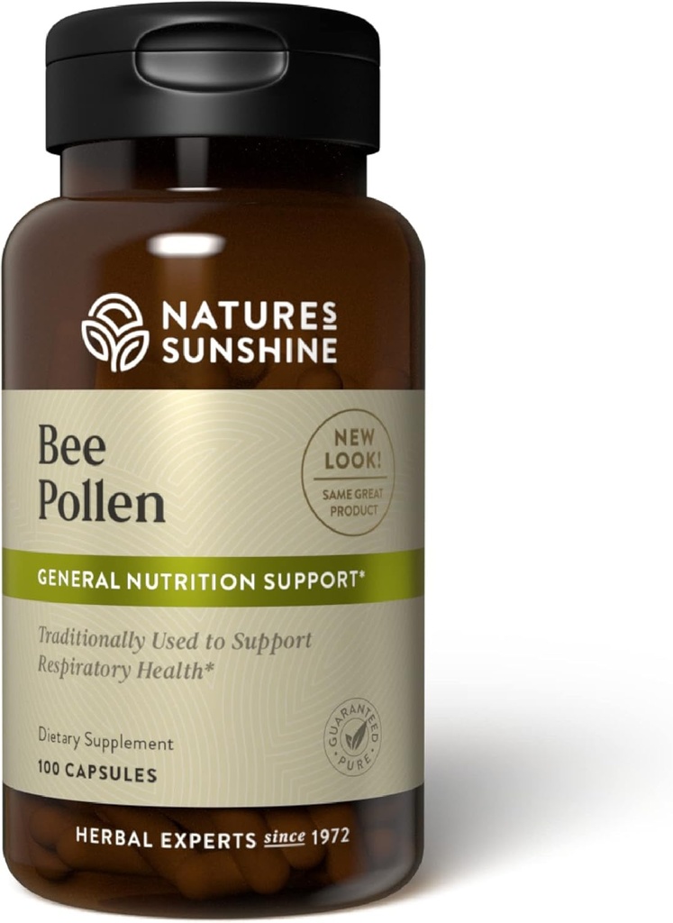 Nature's Sunshine Bee Pollen, 100 capsules A un fort profil nutritionnel qui offre un boost d'énergie naturelle