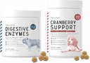 Enzymes digestifs et probiotiques et soutien UTI de canneberge pour chiens - soutient un système digestif sain, aide à l'absorption des éléments nutritifs - un système urinaire sain et une fonction vésiculeuse - 120 chews doux