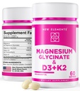 Magnésium Glycinate 500mg avec Vitamine haute puissance D3 10 000 UI et Vitamine K2 200mcg.Enhanced with Coconut Oil for Optimal Absorption.