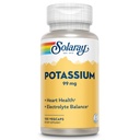 Solaray Potassium 99 mg - Formule d'équilibre des électrolytes - Supplément de potassium pour électrolytes, soutien vasculaire et cardiaque - Garantie de remboursement de 60 jours, laboratoire vérifié, 100 portions, 100 VegCaps