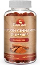 Ceylan sans sucre Cinnamon Gummies Sugar Regulation, Neuroprotective- Supplément avec Chrome et Cinnamon Bark- Alternative aux Capsules de cannelle - 90 Chews