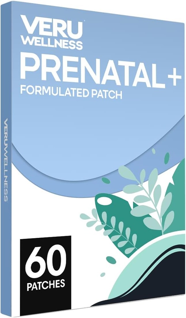 Veru Wellness Prenatal Plus Daily - Essential Multi Prenatal Folate, Calcium, Magnesium - Self Adhesive Patch (60 Patch)