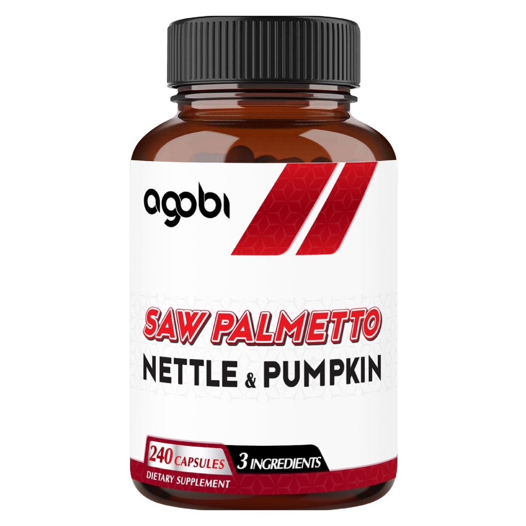 agobi Saw Palmetto Supplément avec Nettle Leaf & Pumpkin - Support pour l'humeur reposante, la santé des cheveux, le système immunitaire et la production d'énergie - 240 Capsules de Veggie pour 4 mois suppliply