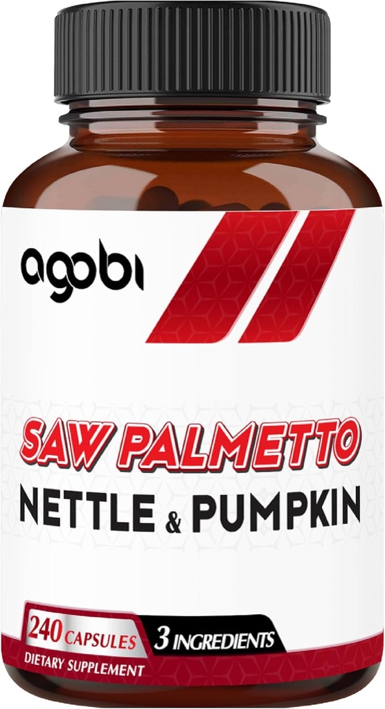 agobi Saw Palmetto Supplément avec Nettle Leaf & Pumpkin - Support pour l'humeur reposante, la santé des cheveux, le système immunitaire et la production d'énergie - 240 Capsules de Veggie pour 4 mois suppliply