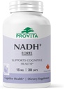 PROVITA NADH+ Forte | Cognitive Support Supplement with NADH, Coenzyme Q10 & Chlorophyll | Energy Support, Focus, Mental Clarity & Brain Health | Vegan Capsules | High Absorption Cellular Formula